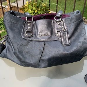 Coach Metallic Gray Ashley Carryall Tote